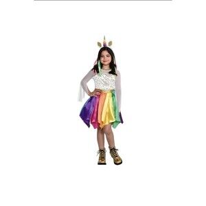 Mystical Unicorn Girl‎ Fantasy Fancy Dress Up Halloween Child Costume L NEW